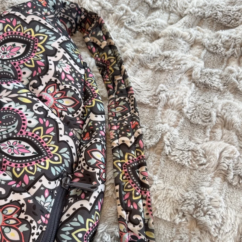 Vera Bradley Black and Pink Paisley Backpack and Coin Purse - Picture 4 of 7